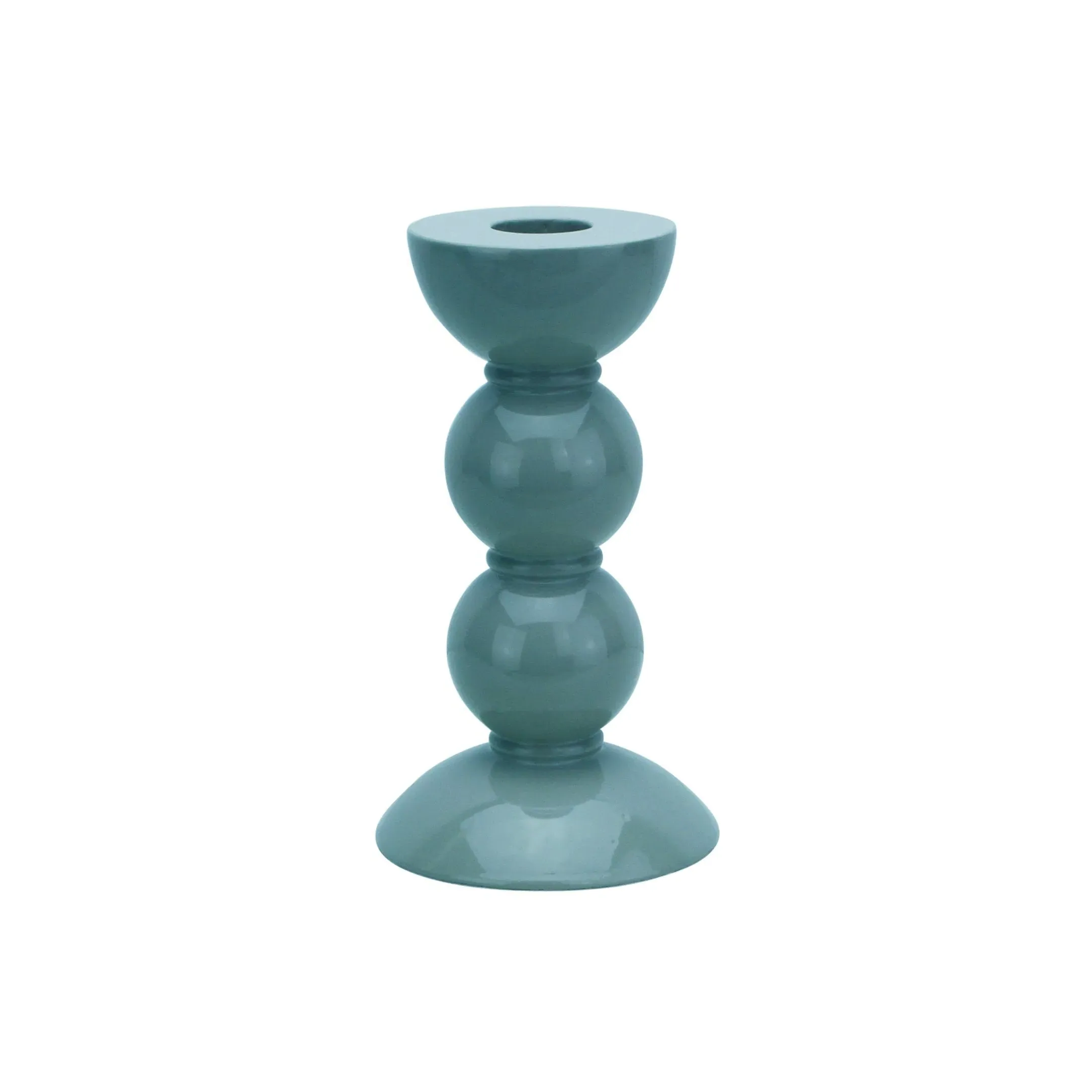 Addison Ross Bobbin Candlestick - Chambray Blue, Lacquered Wood product