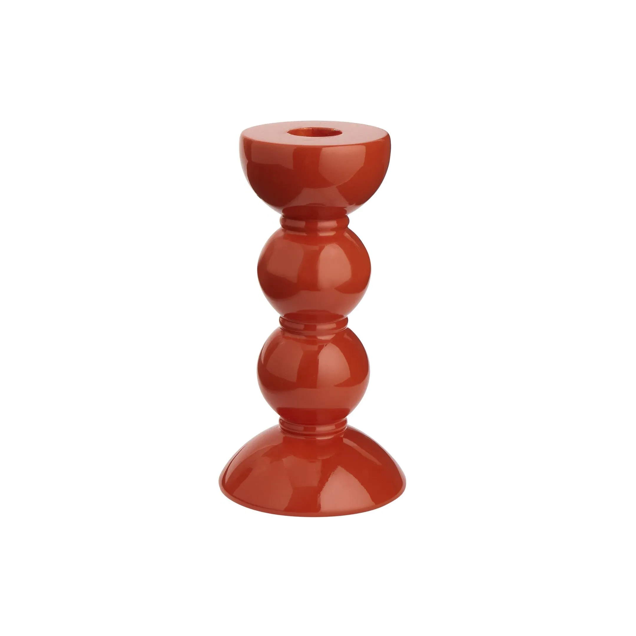 Addison Ross Bobbin Candlestick - Orange, Lacquered Wood product