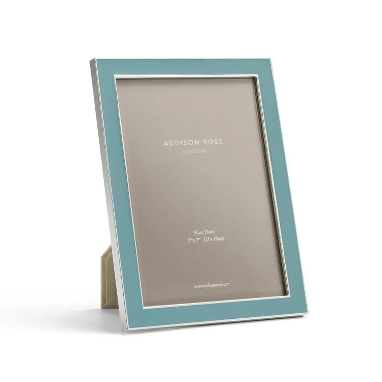 Addison Ross Chambray Enamel Photo Frame - Blue, Silver product