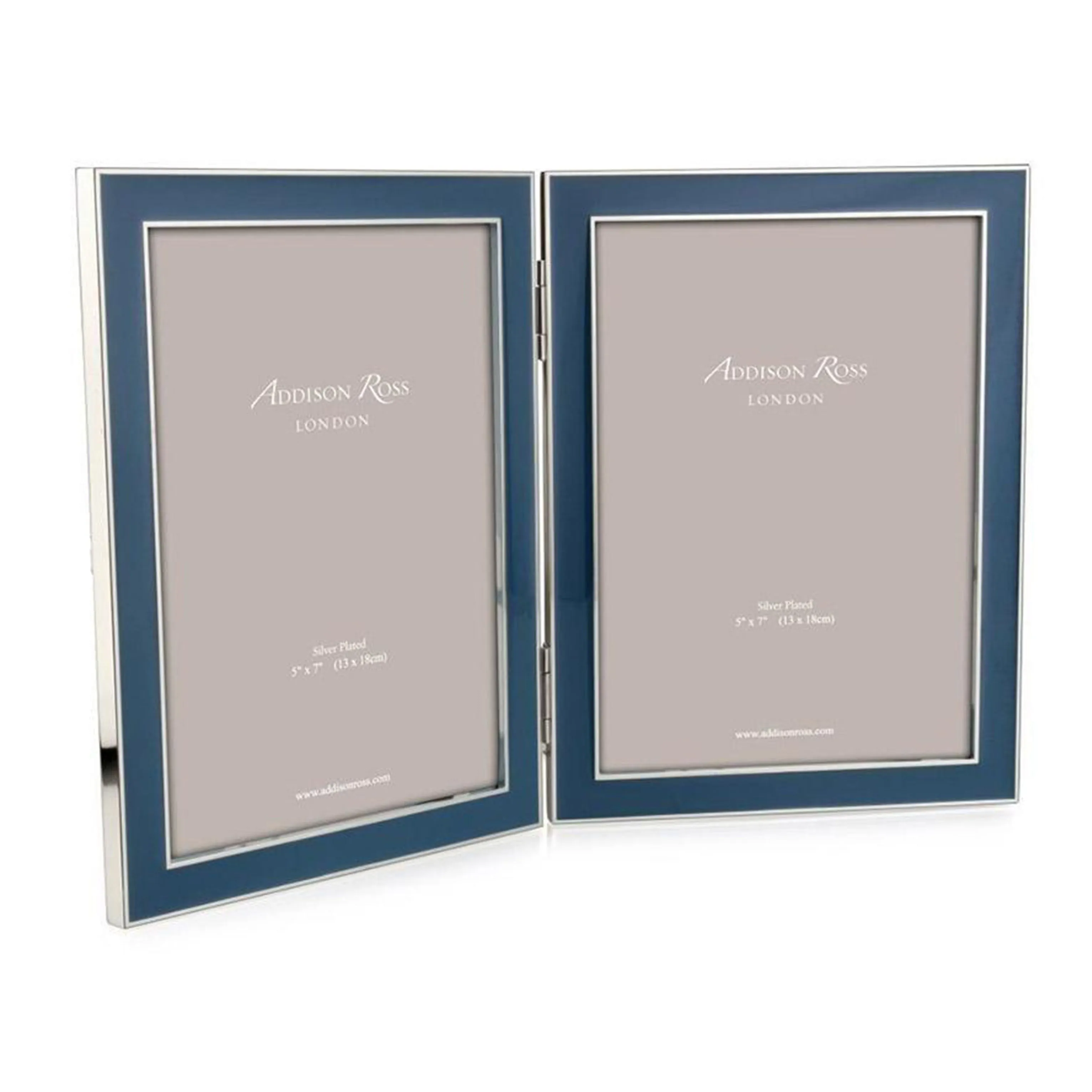 Addison Ross Double Photo Frame - Denim Blue, Enamel product