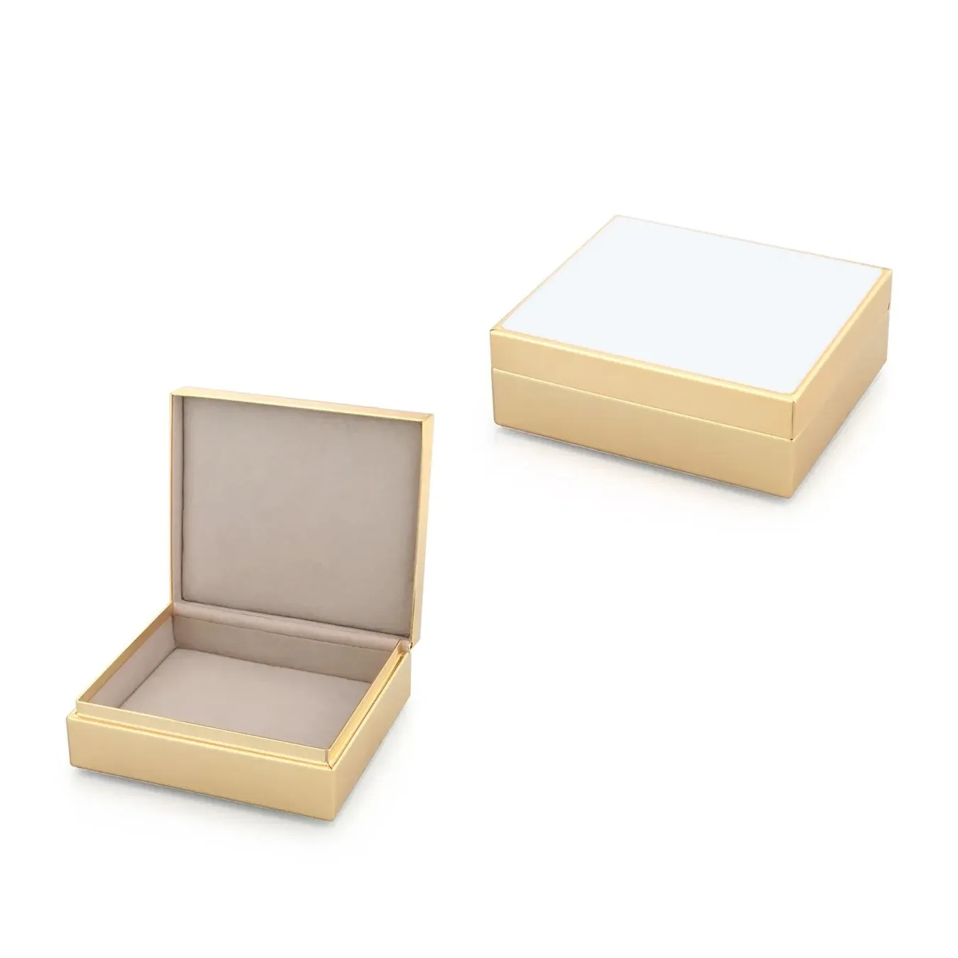 Addison Ross Hinged Box - White, Enamel & Gold product