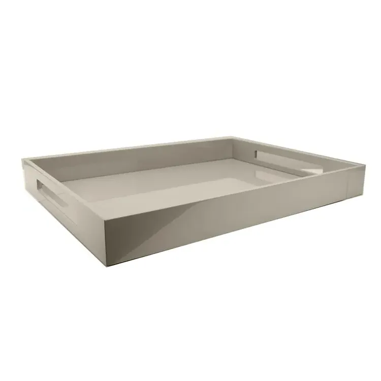 Addison Ross Large Ottoman Tray - Chiffon Grey, Lacquered product