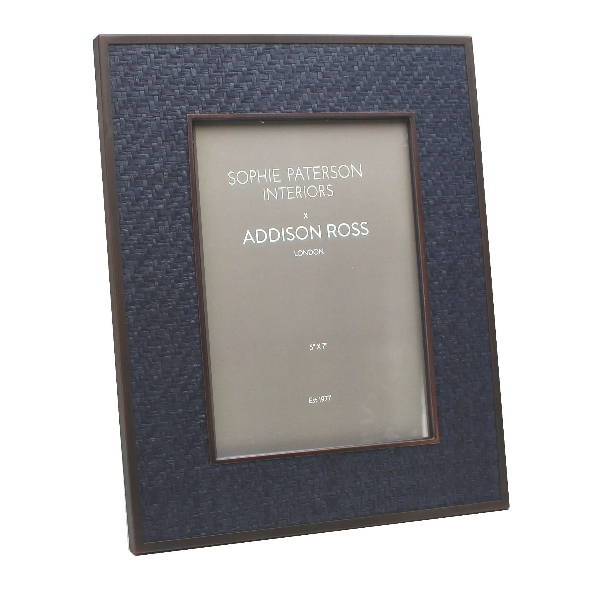 Addison Ross Midnight Rattan Photo Frame - Navy, Bronze product
