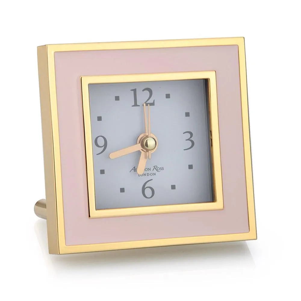 Addison Ross Square Silent Alarm Clock - Pale Pink, Enamel product