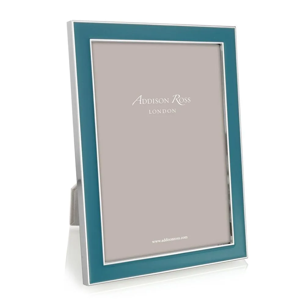 Addison Ross Teal Enamel Photo Frame - Teal, Silver product