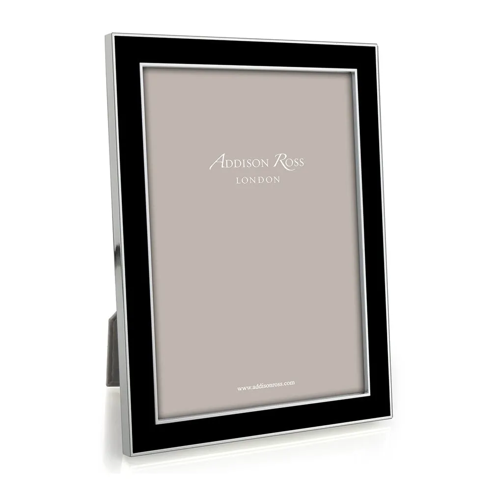 Black Enamel Photo Frame - Black, Silver product