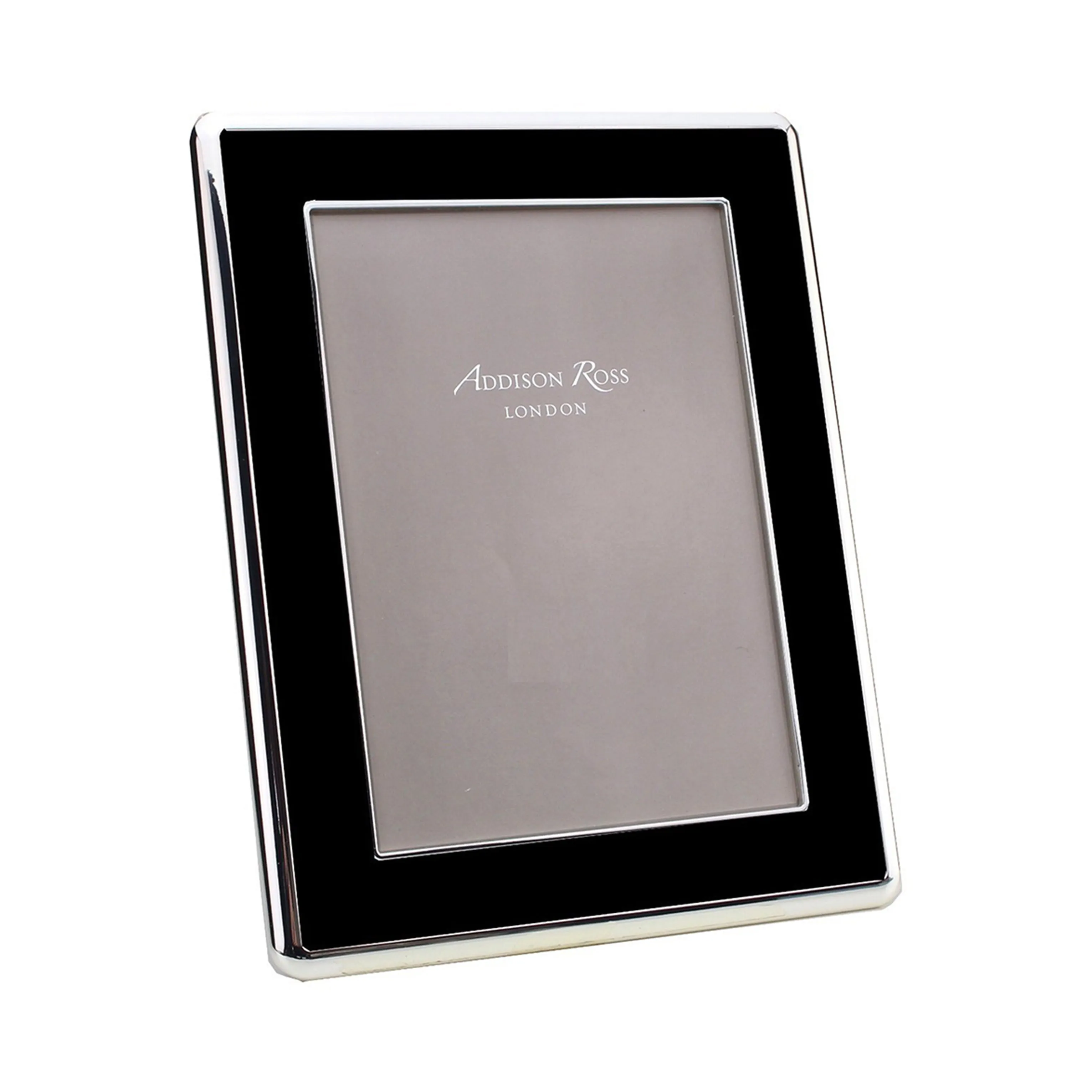 Black Enamel & Silver Curve Photo Frame - Black, Enamel product