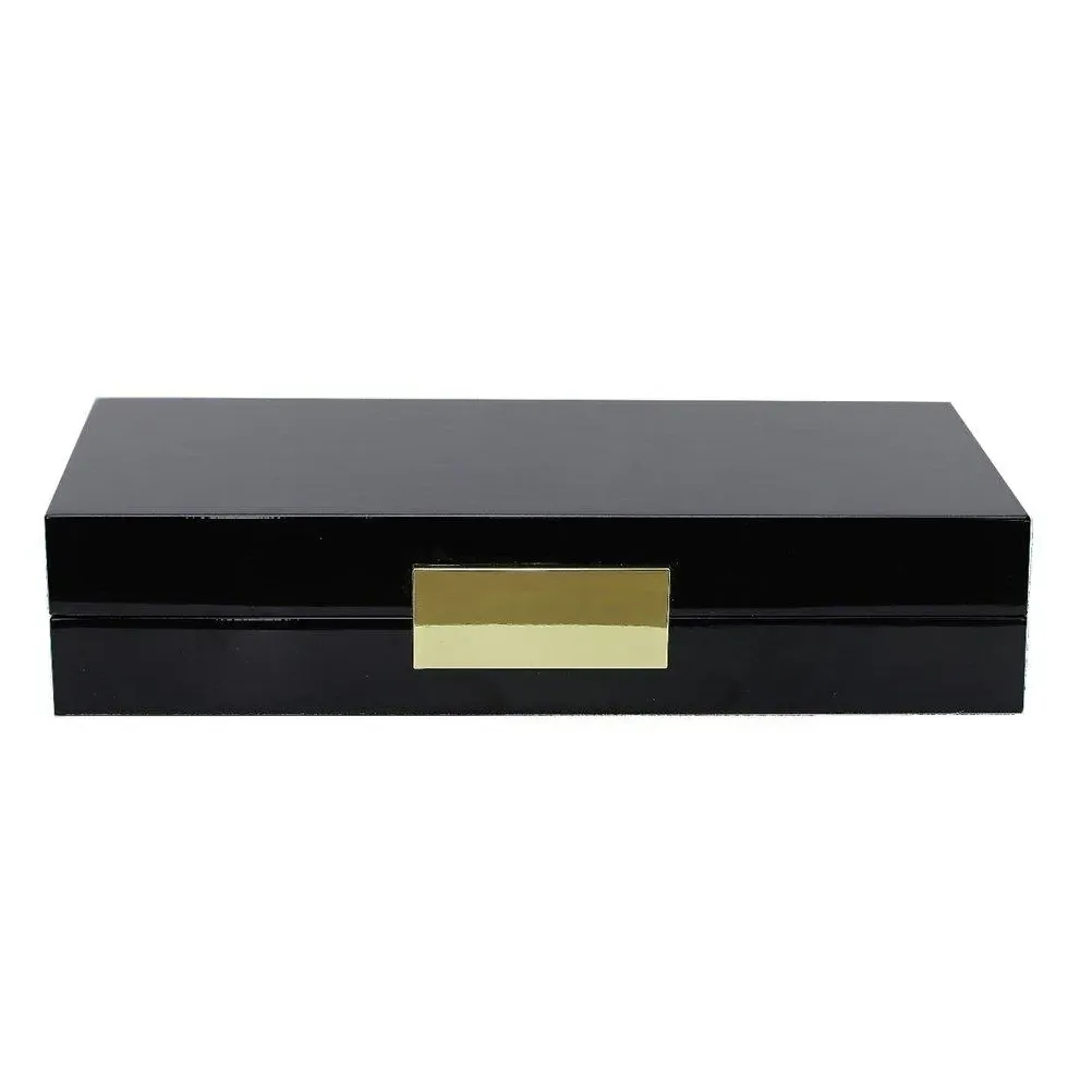 Black Lacquer Jewellery Box - Gold Hardware product