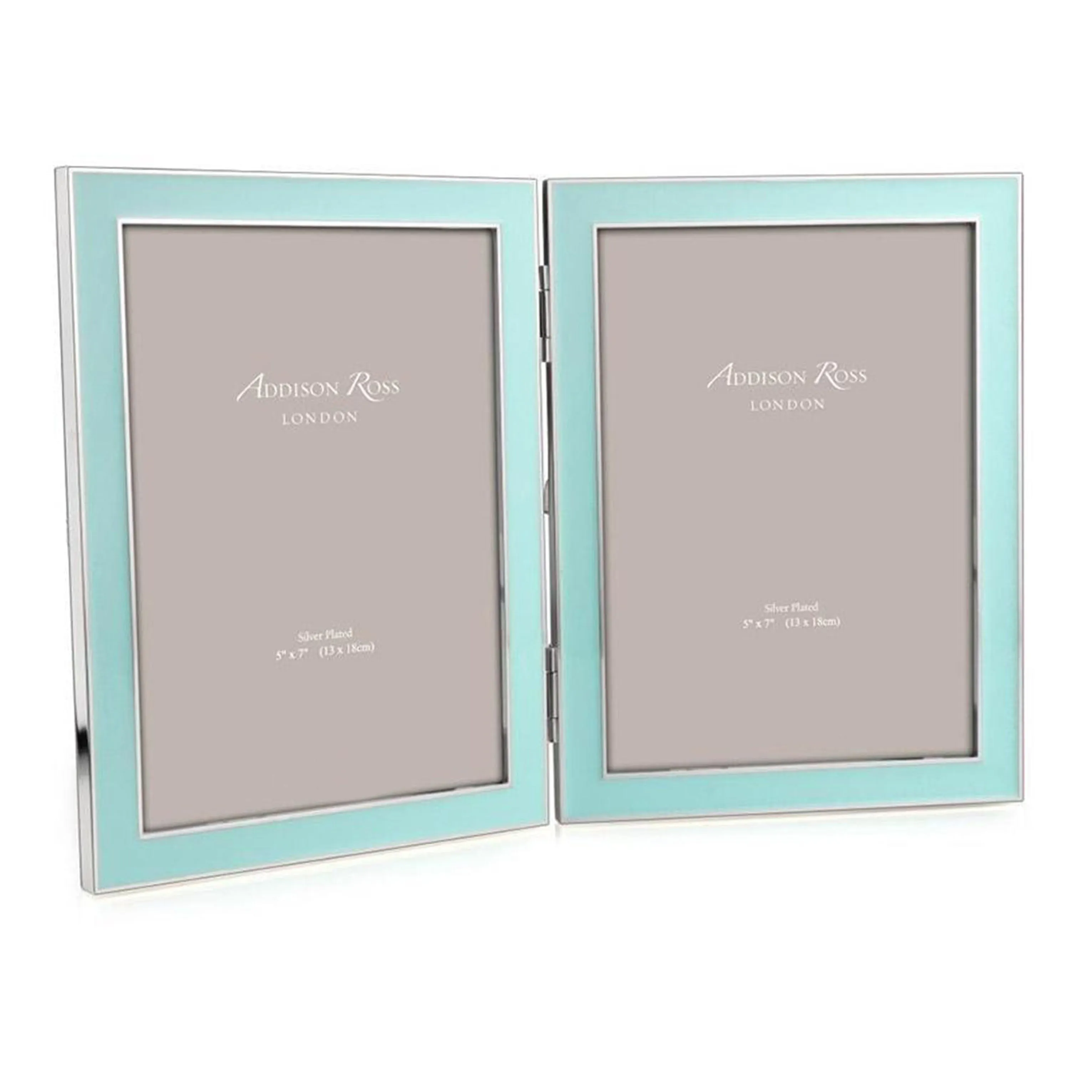 Blue Enamel & Silver Double Photo Frame 5x7 product