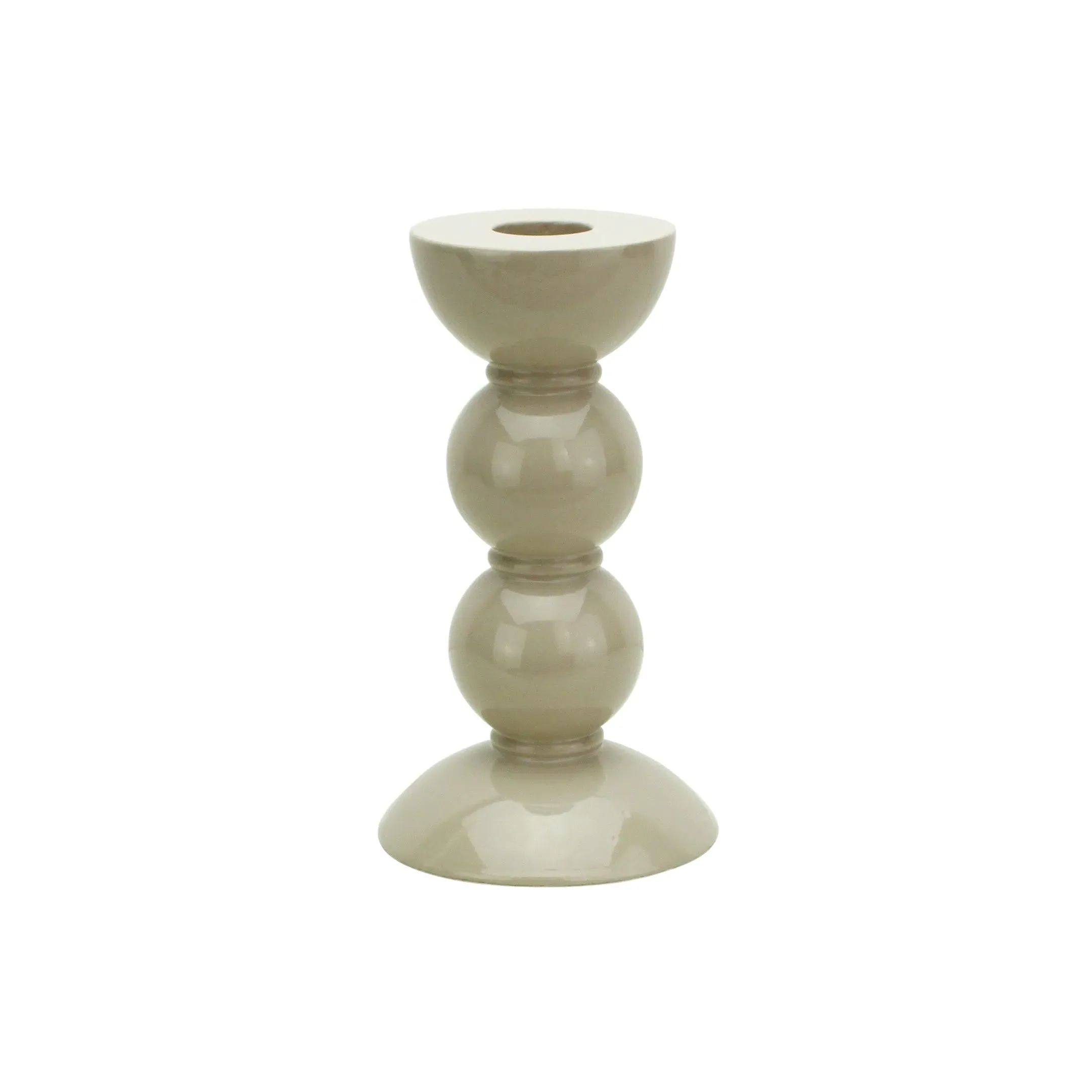 Bobbin Candlestick - Cappuccino, Lacquered Rubber Wood product
