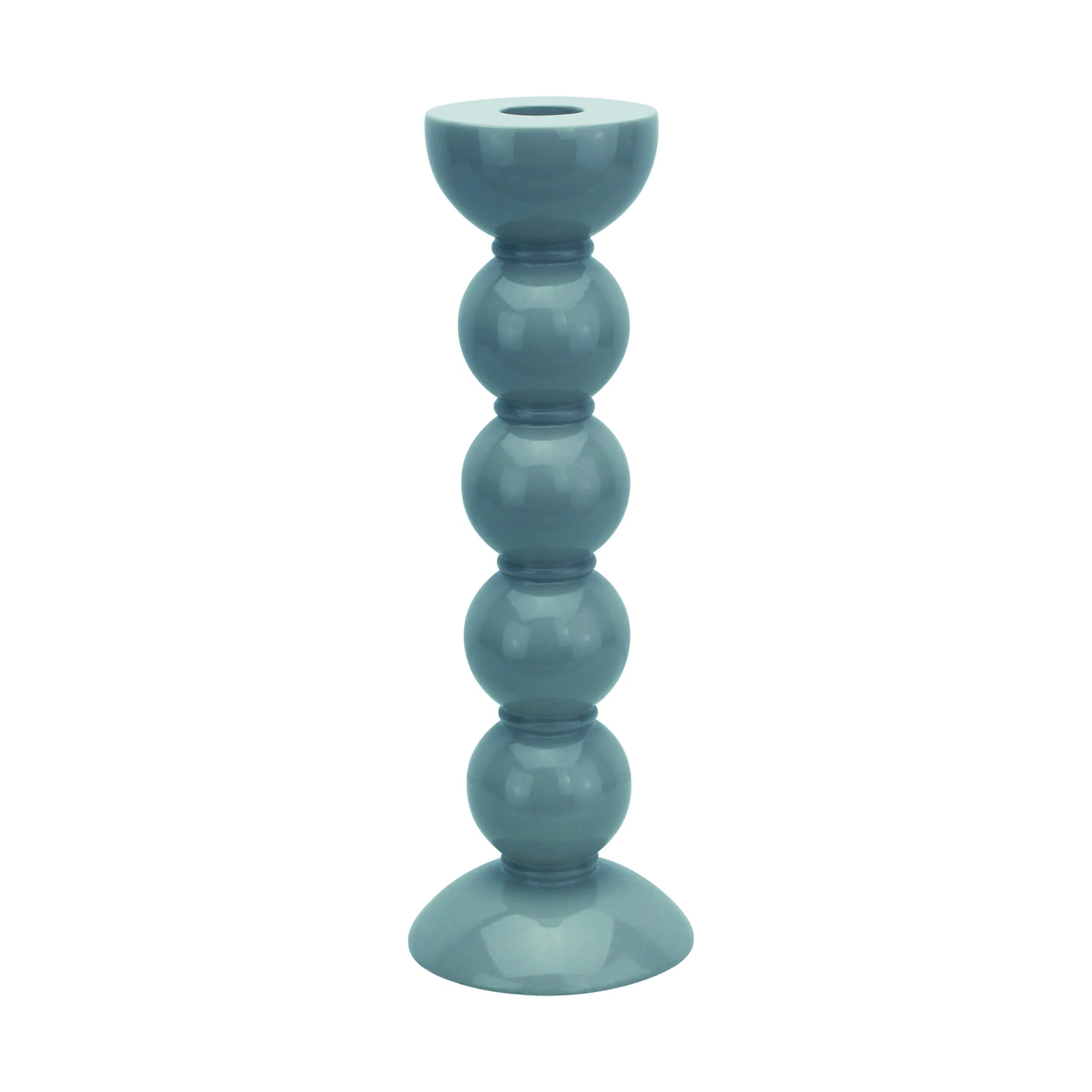 Bobbin Candlestick - Chambray, Lacquered Rubber Wood product