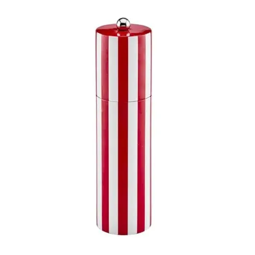 Burgundy Striped Column Salt or Pepper Mill - Rubberwood product