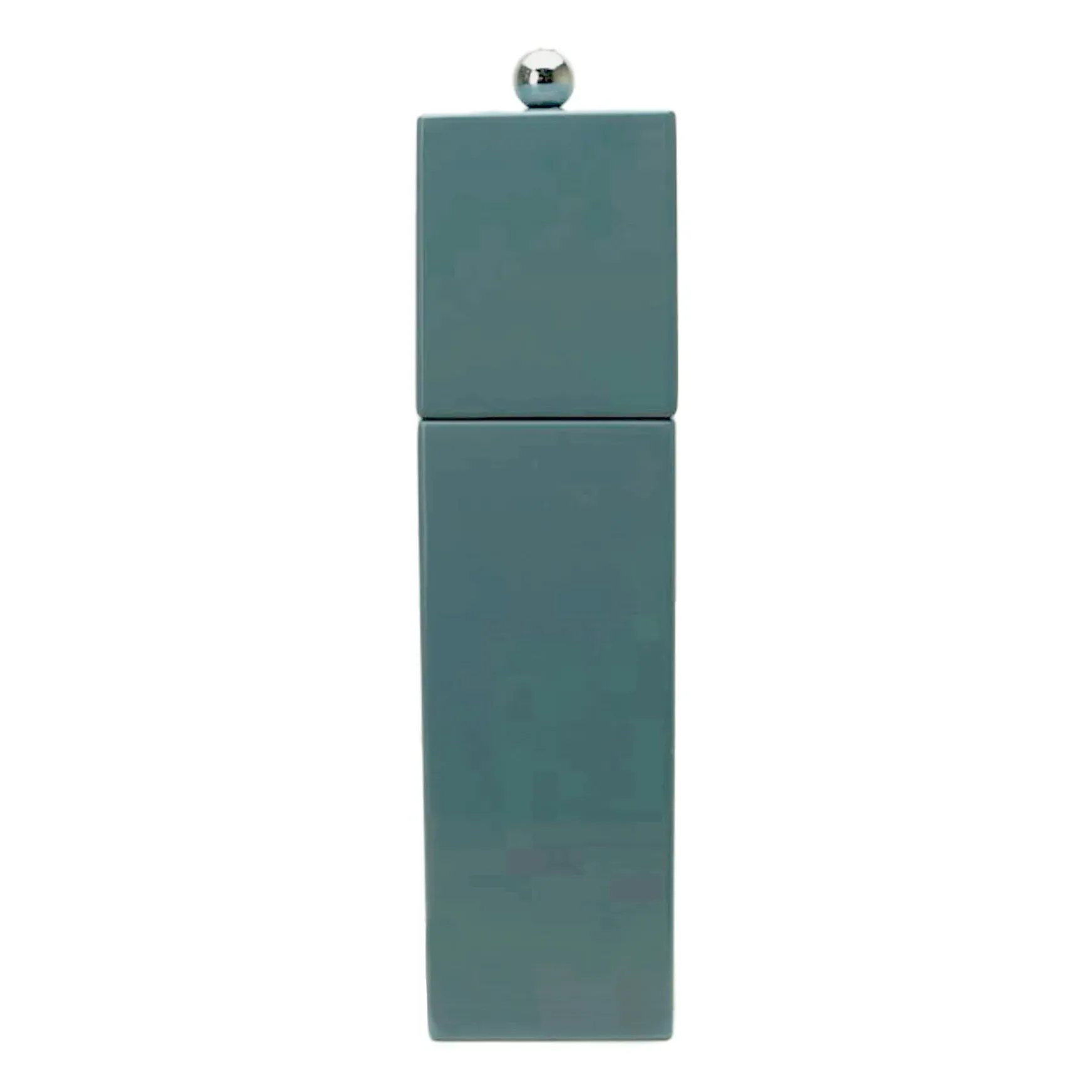 Chambray Square Pillar Salt or Pepper Mill - Blue, Rubberwood product