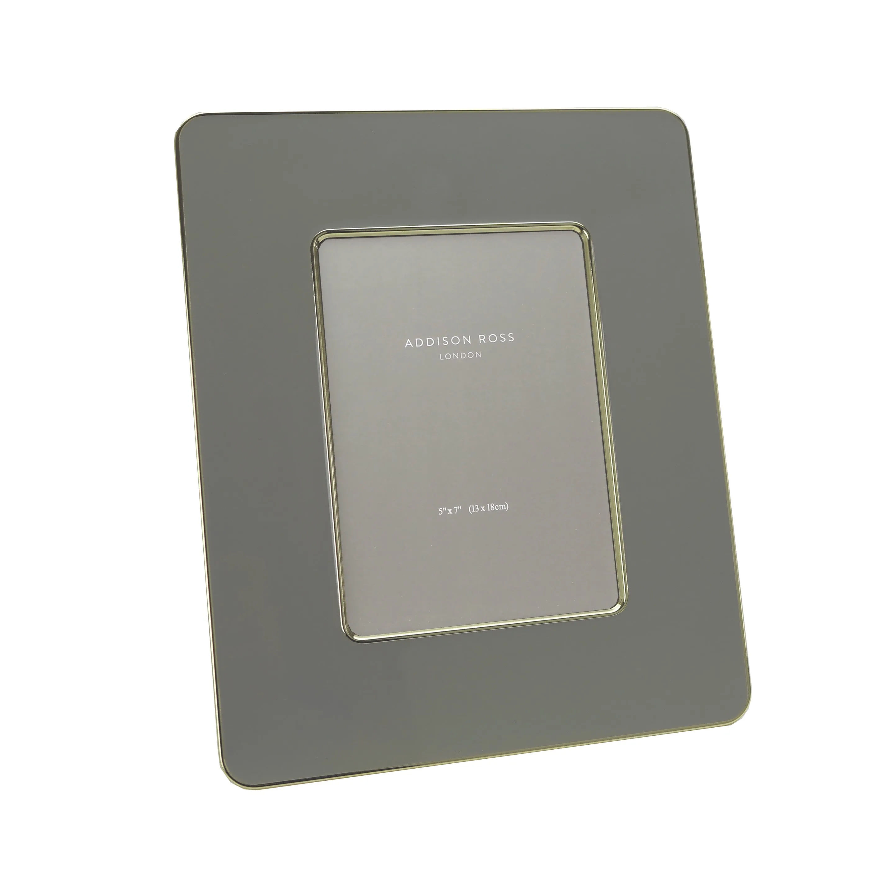 Chiffon & Gold Enamel Studio Photo Frame - Grey, Gold product