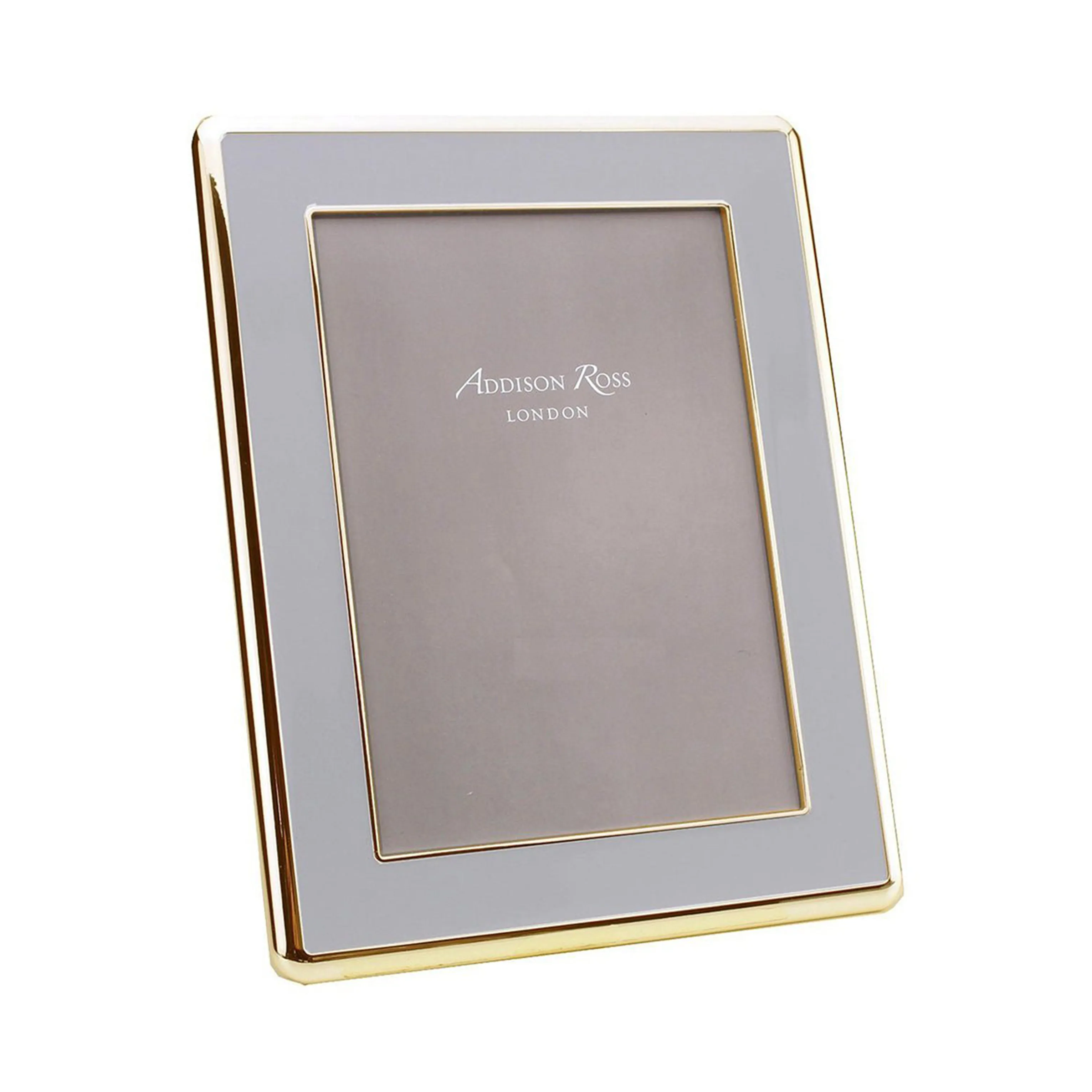 Chiffon Grey Enamel & Gold Curve Photo Frame - Grey, Gold product