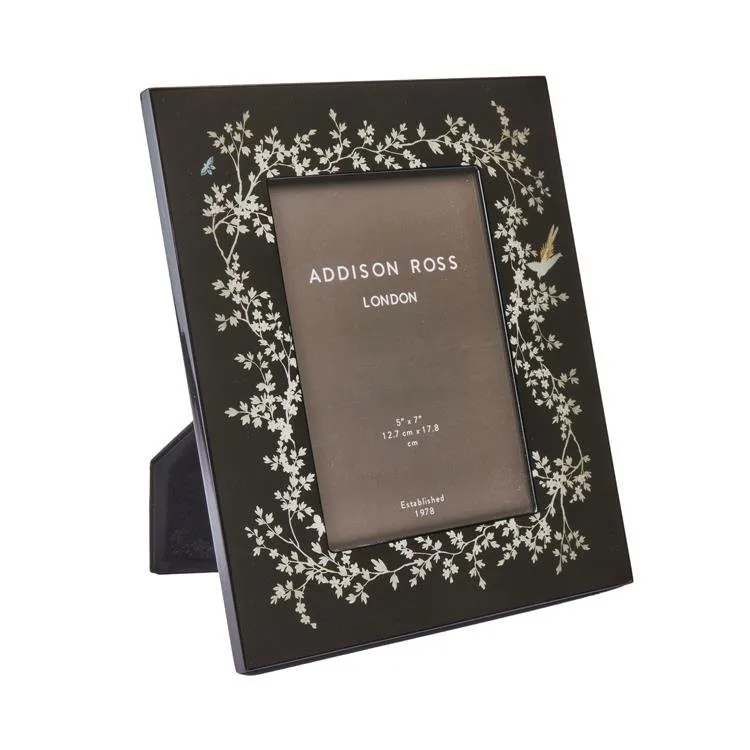 Chinoiserie Blossom 5x7 Photo Frame - Black, Lacquer product