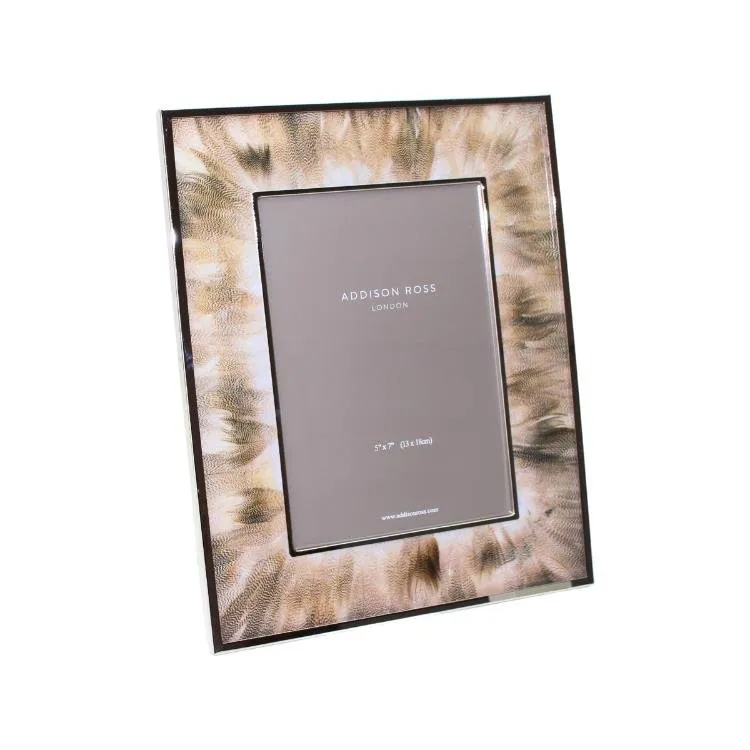 Faux Duck Feather Photo Frame - Silver product