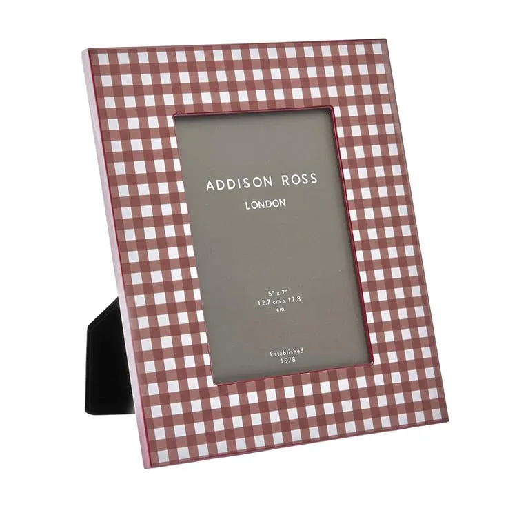 Gingham 5x7 Photo Frame - Cherry product