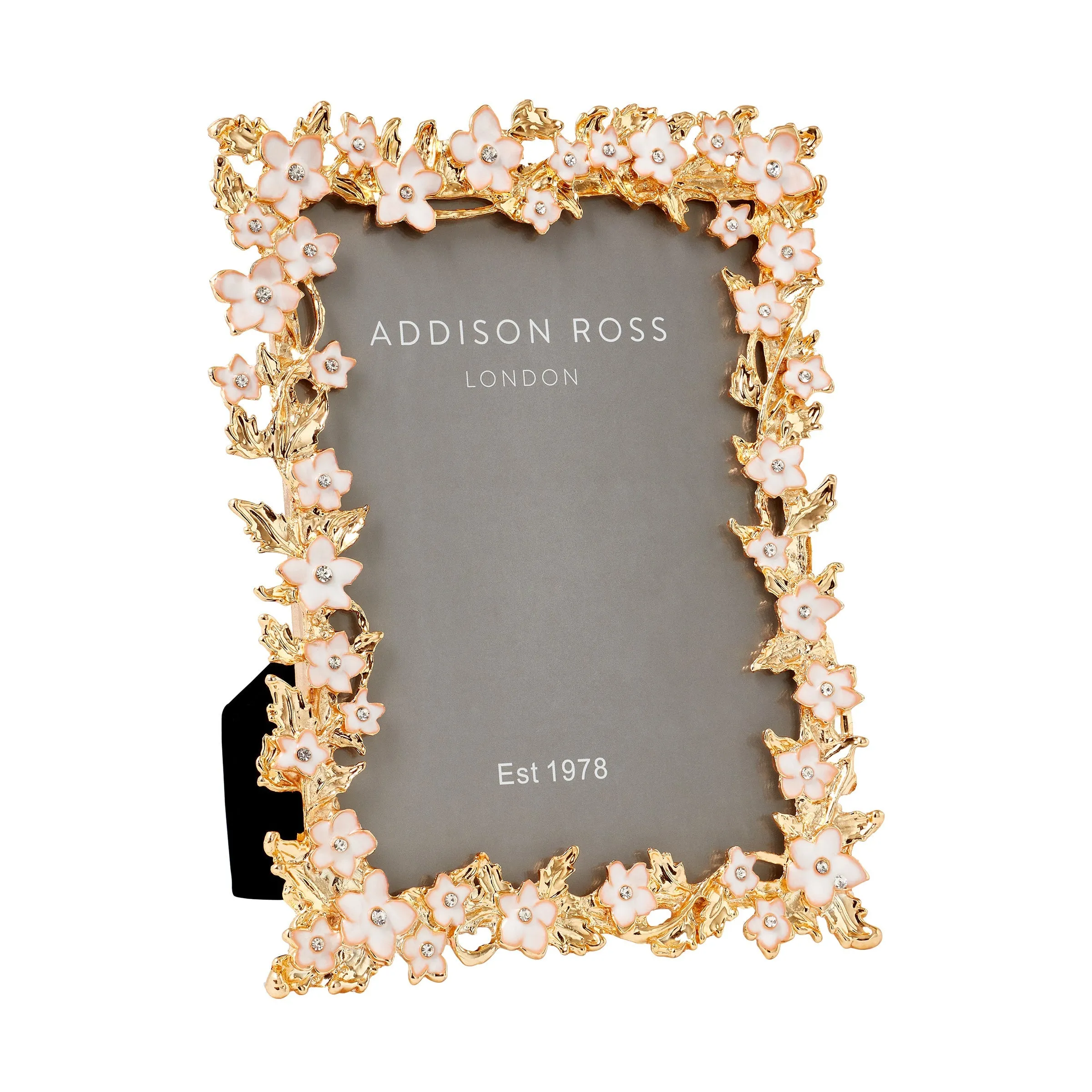 Gold & White Flower Photo Frame - White, Enamel product