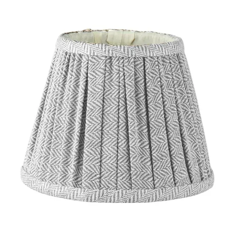 Herringbone Empire Lampshade - Light Grey, Linen-Viscose product
