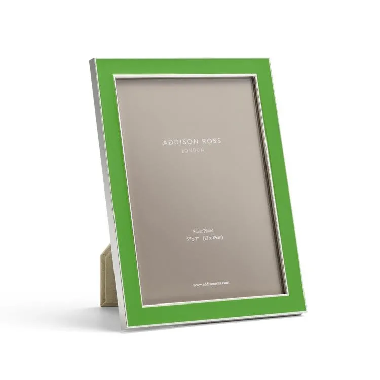 Leaf Green Enamel & Silver Photo Frame - Green, Silver product