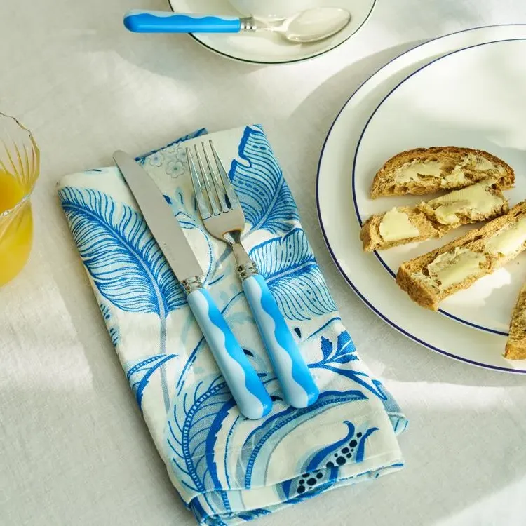 Palm Beach Napkins Set of 4 - Blue, Linen-Cotton product