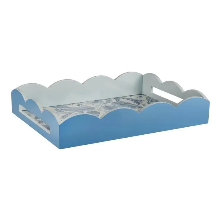 Palm Beach Scallop Medium Tray - Blue, Lacquer product