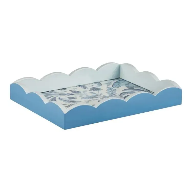 Palm Beach Scallop Small Tray - Blue, Lacquer product