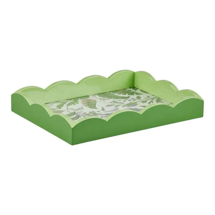 Palm Beach Scallop Small Tray - Green, Lacquer product