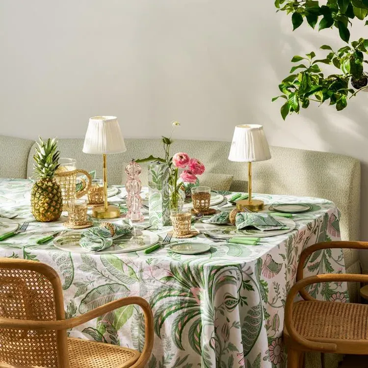 Palm Beach Tablecloth - Green, Linen Cotton Blend product