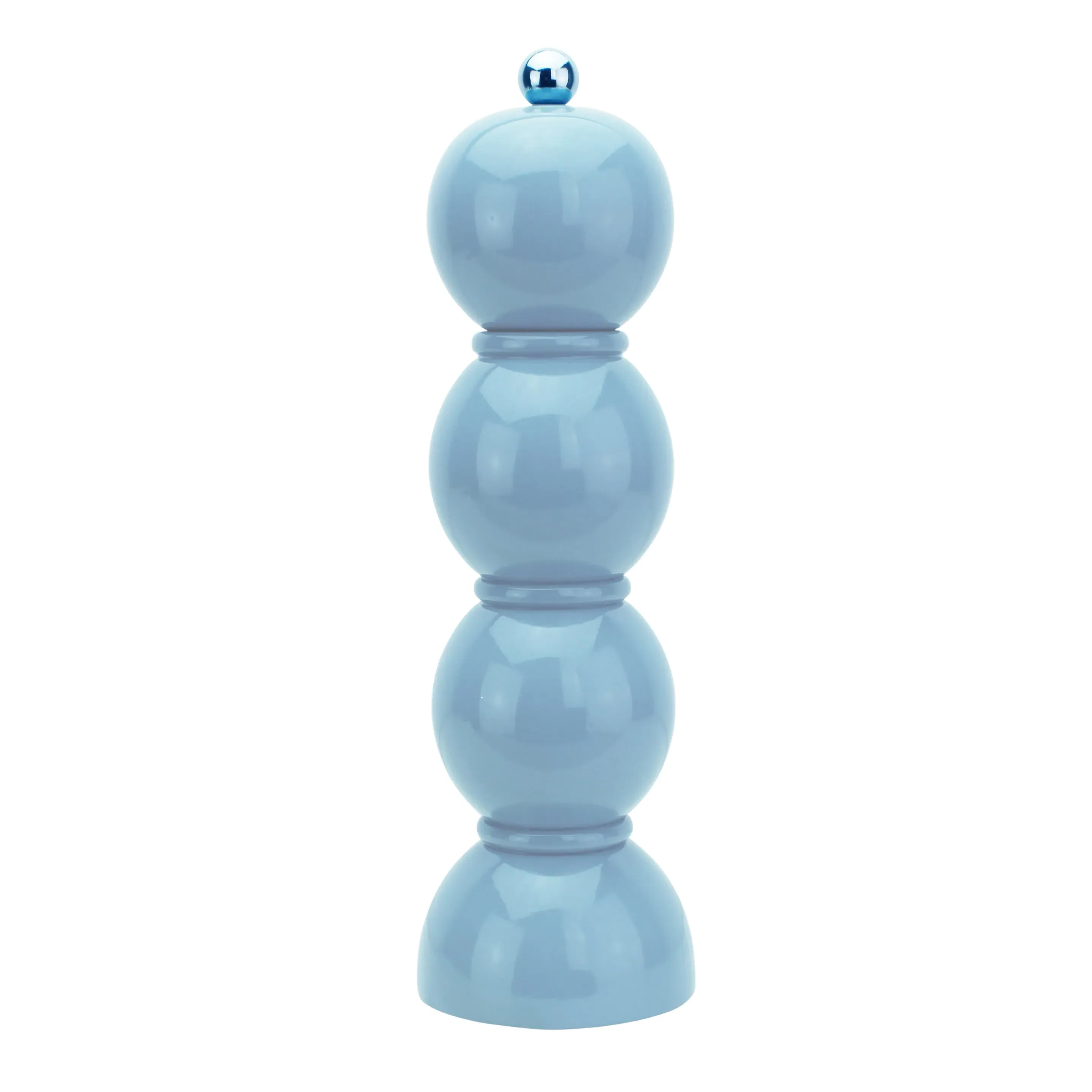 Periwinkle Bobbin Salt or Pepper Mill - Blue, Rubberwood product