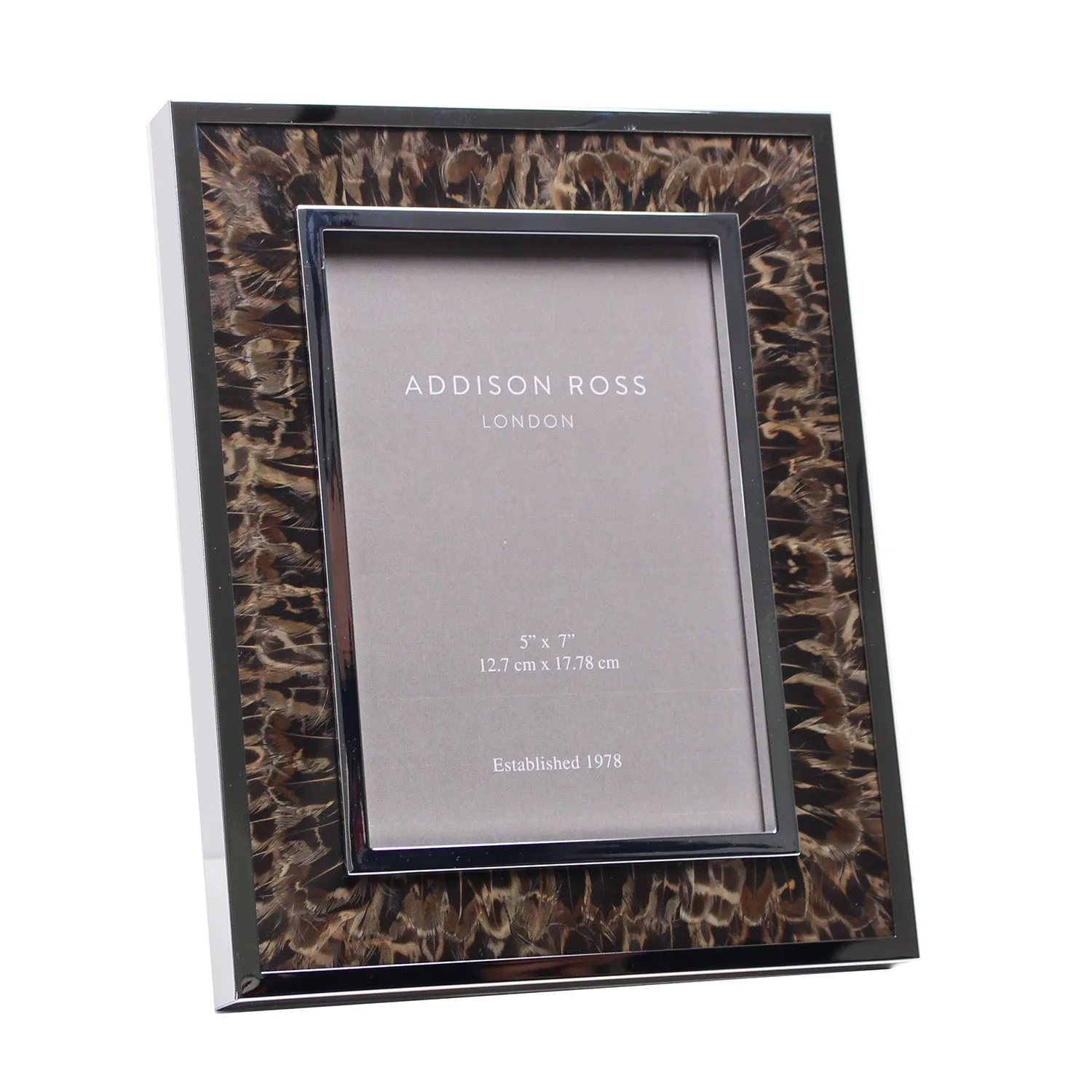 Pheasant Feather Wide Photo Frame - Silver product