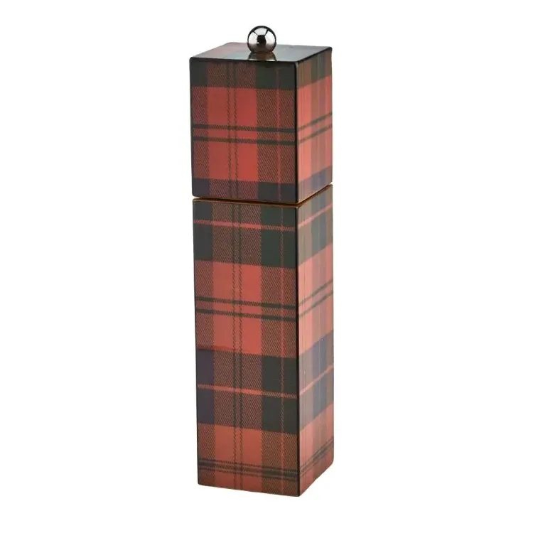 Ross Tartan Square Pillar Salt or Pepper Mill - Red product