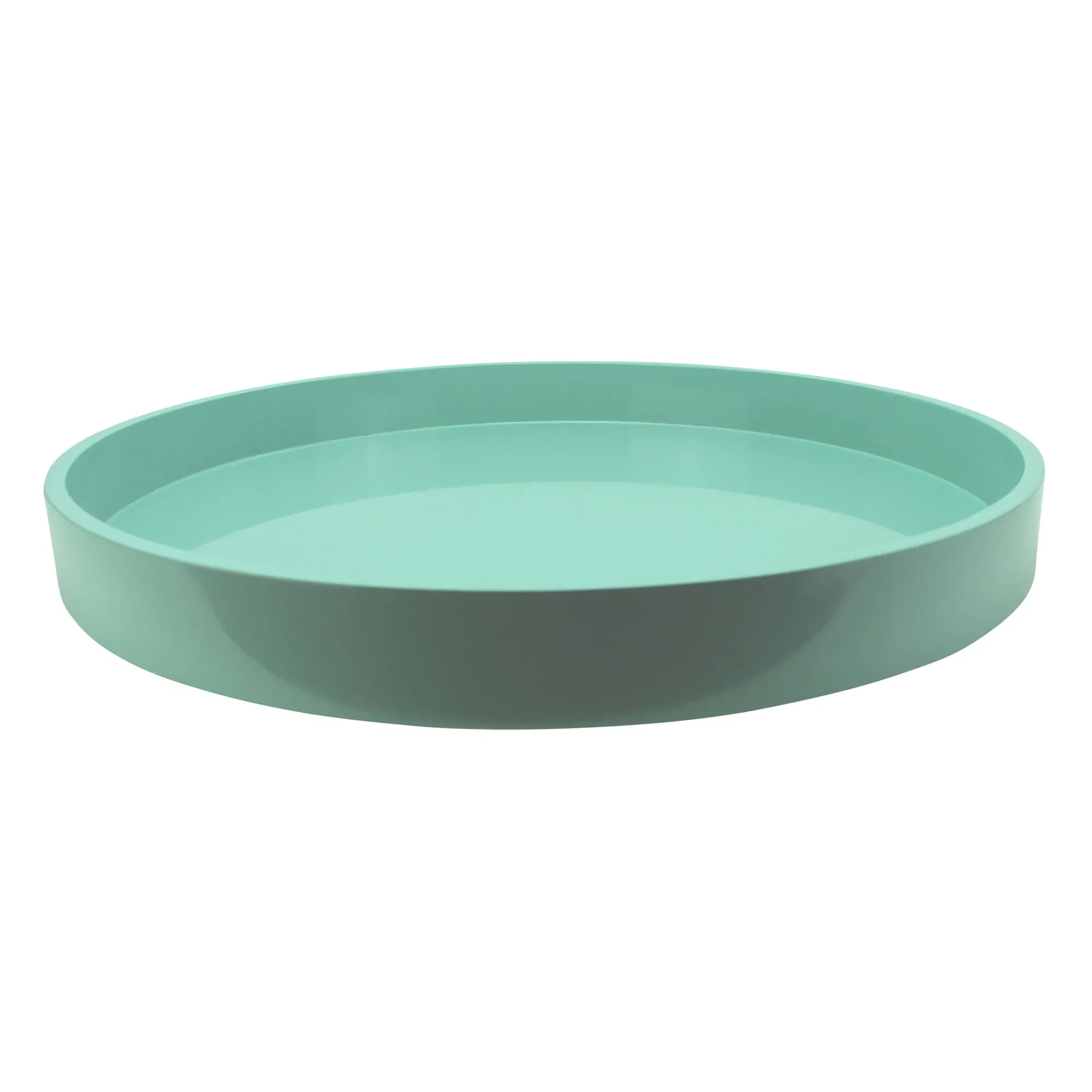 Round Large Lacquered Tray - Eau de Nil, Wood product