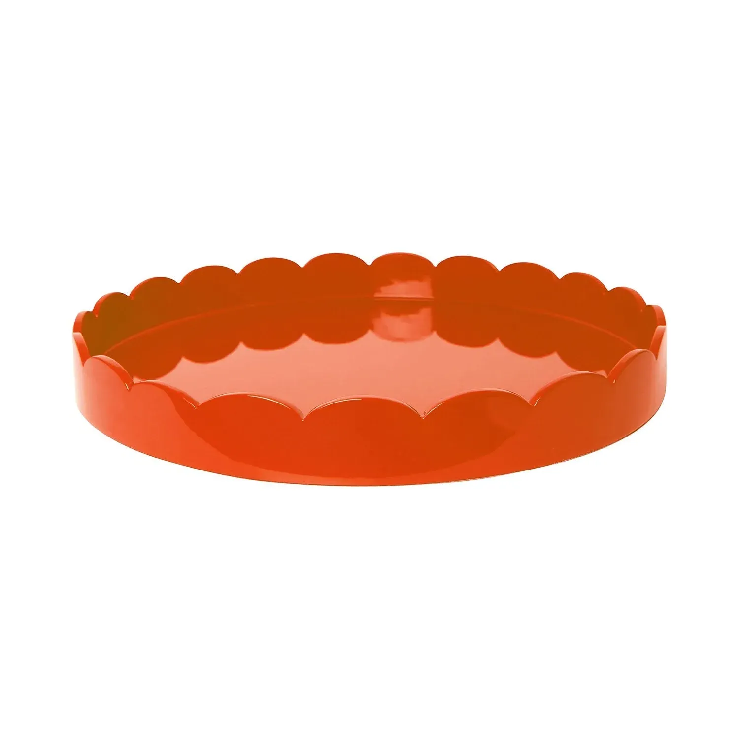 Round Large Scallop Tray - Orange, Lacquered product