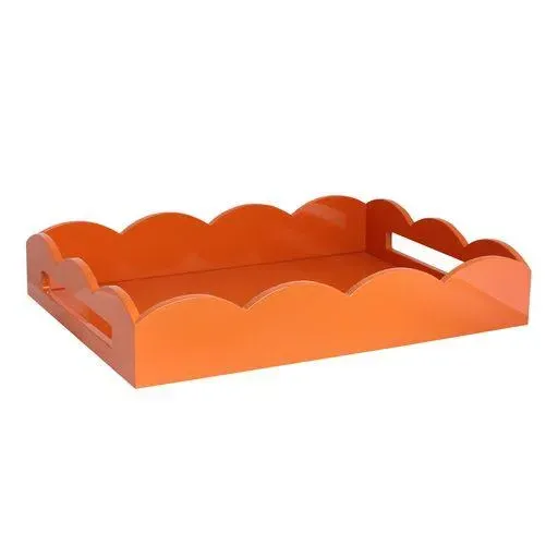 Scallop Serving Tray - Orange, Lacquered product