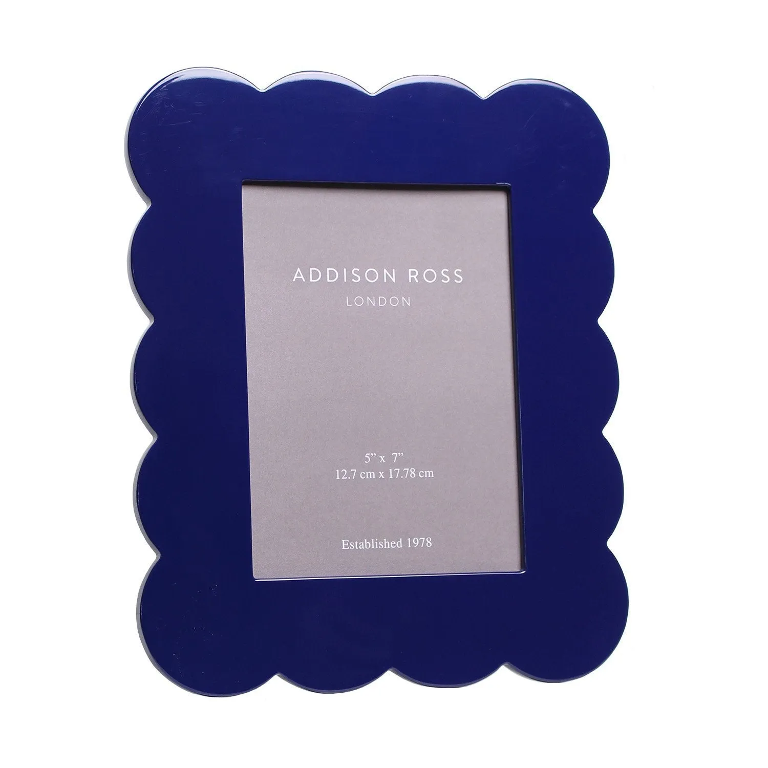 Scalloped Lacquer Photo Frame - Navy product