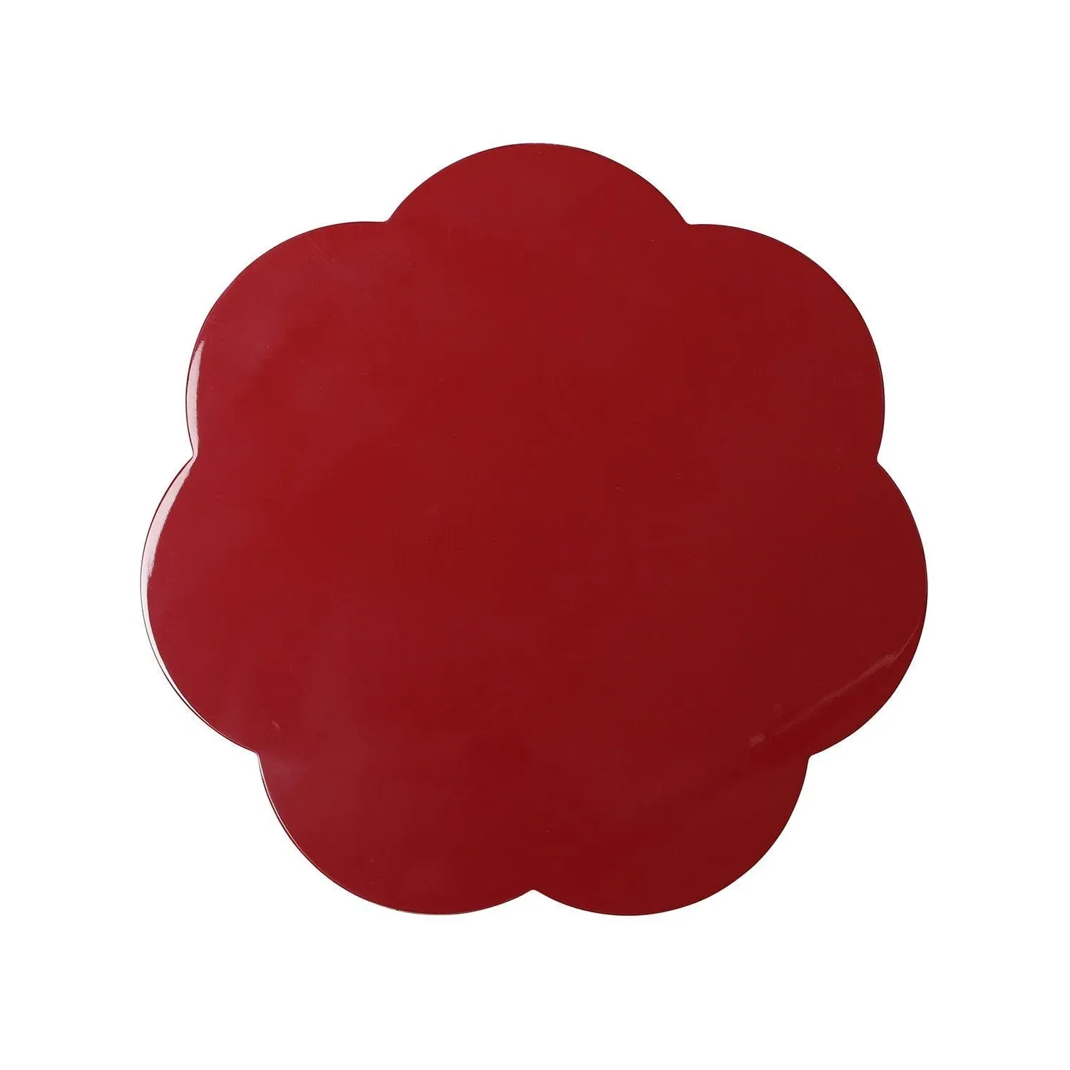 Scalloped Lacquer Placemats Set of 4 - Burgundy product