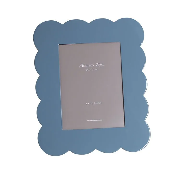 SheerLuxe Scallop Photo Frame - Chambray Blue, Lacquer product
