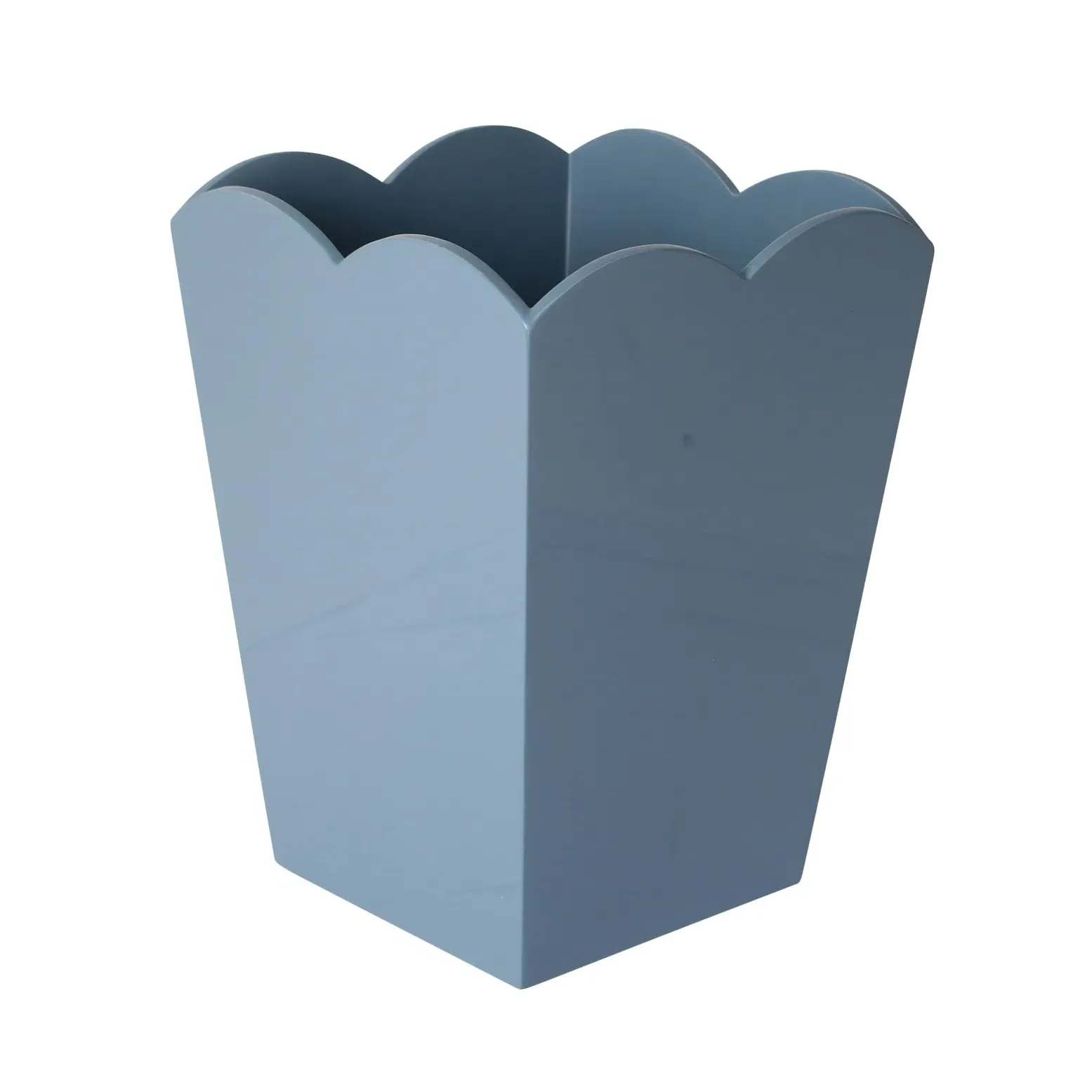 SheerLuxe Scallop Waste Paper Bin - Chambray Blue, Lacquered product
