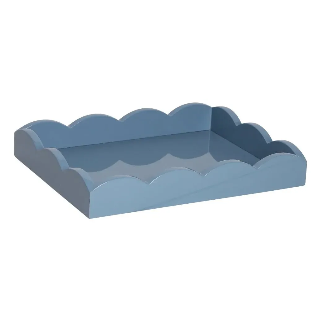 SheerLuxe Small Scallop Tray - Chambray Blue, Lacquered product