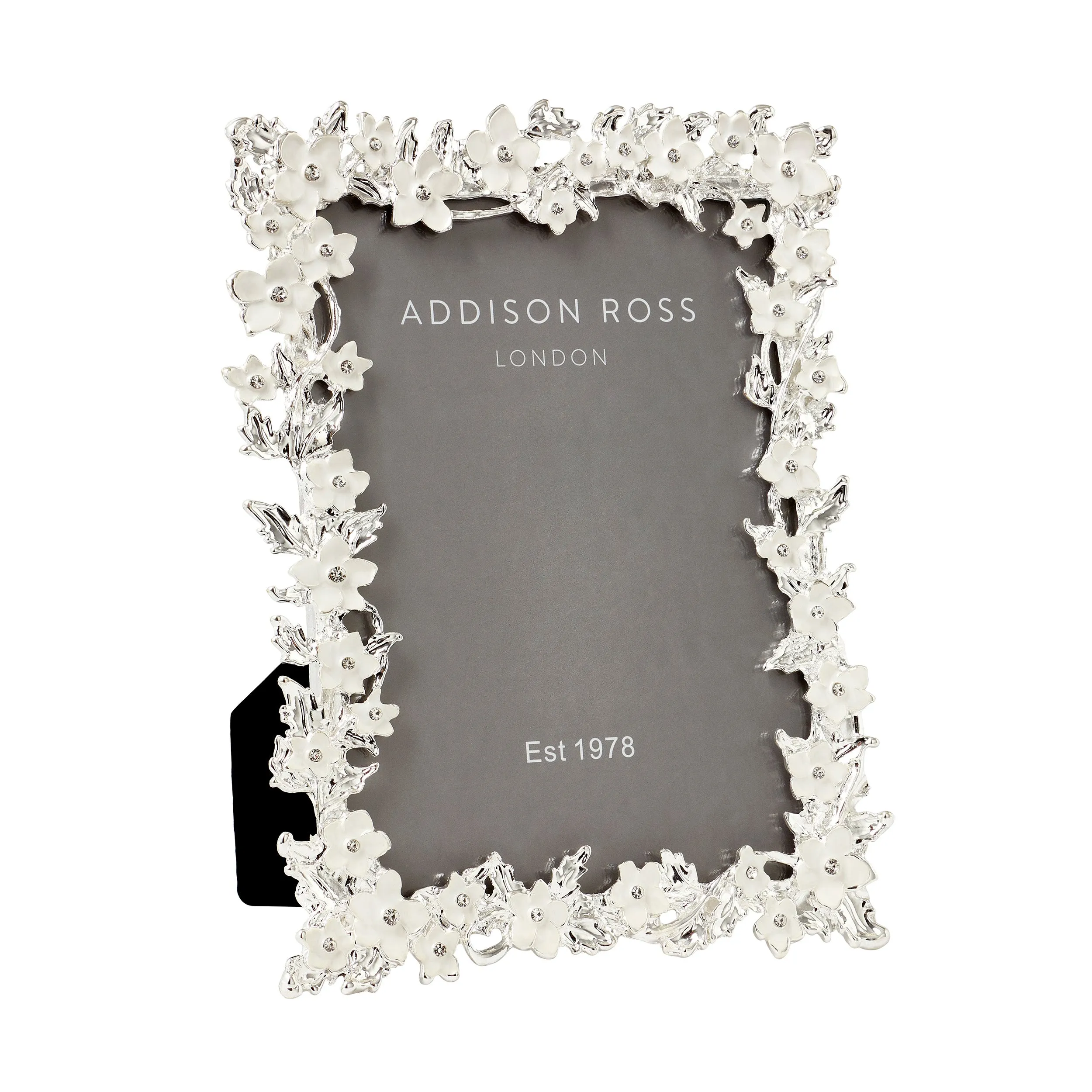Silver & White Flower Photo Frame - White, Silver product