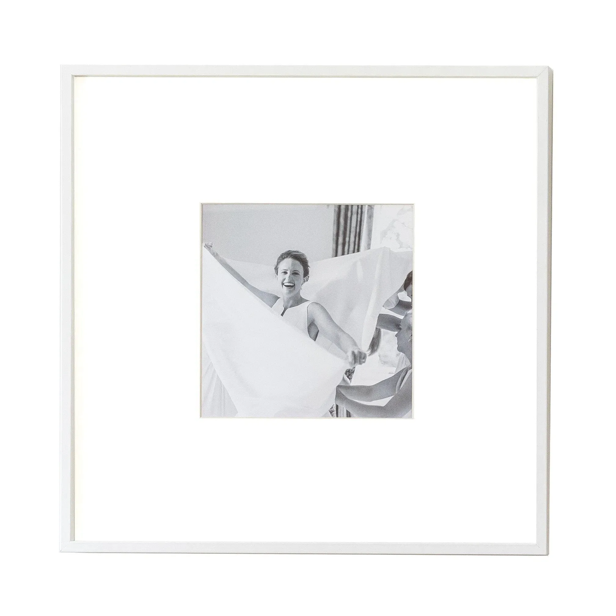 Single Aperture Square Wall Frame - White, Aluminium product