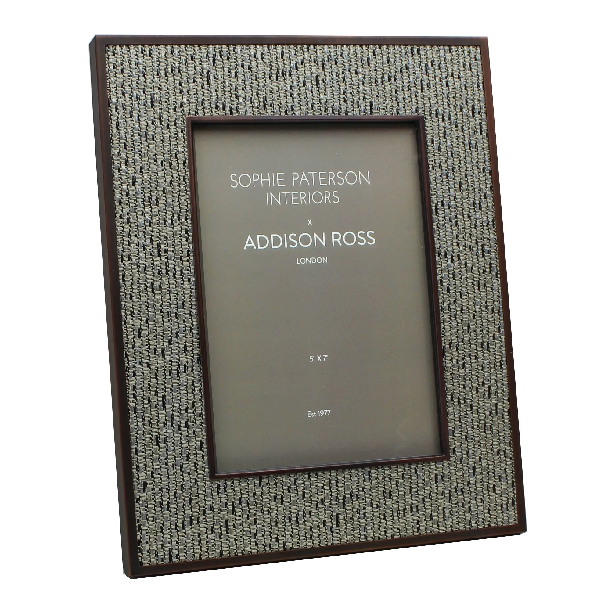 Sophie Paterson Rattan Photo Frame - Grey Tweed, Bronze product