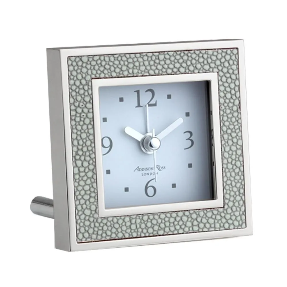 Square Silent Alarm Clock - Grey, Shagreen Enamel product