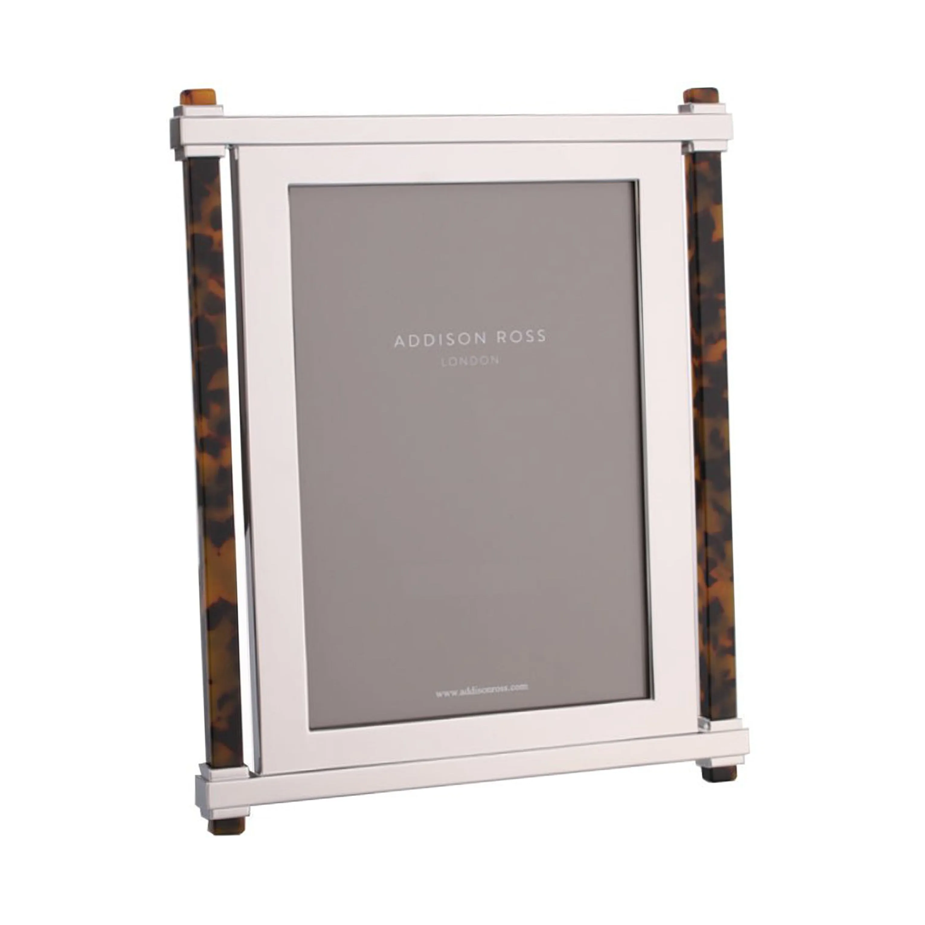 Tortoiseshell & Silver Pillar Photo Frame - Silver, Acrylic product