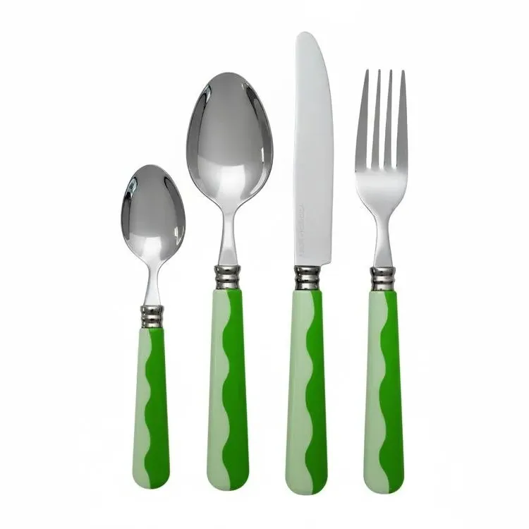 Wave 16-Piece Cutlery Set - Leaf & Apple Green, Acrylic product