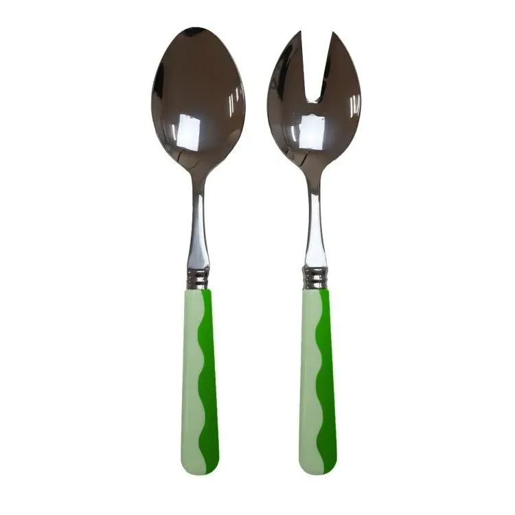 Wave 2-Piece Salad Servers - Leaf & Apple Green, Acrylic product