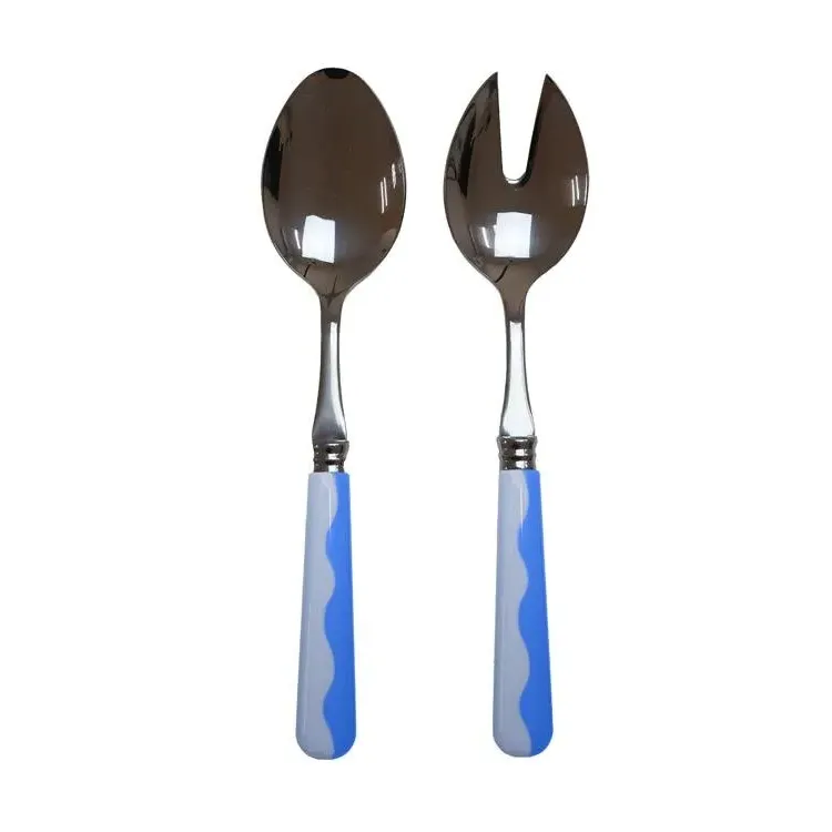 Wave Salad Servers 2-Piece Set - Periwinkle & Blue, Acrylic product