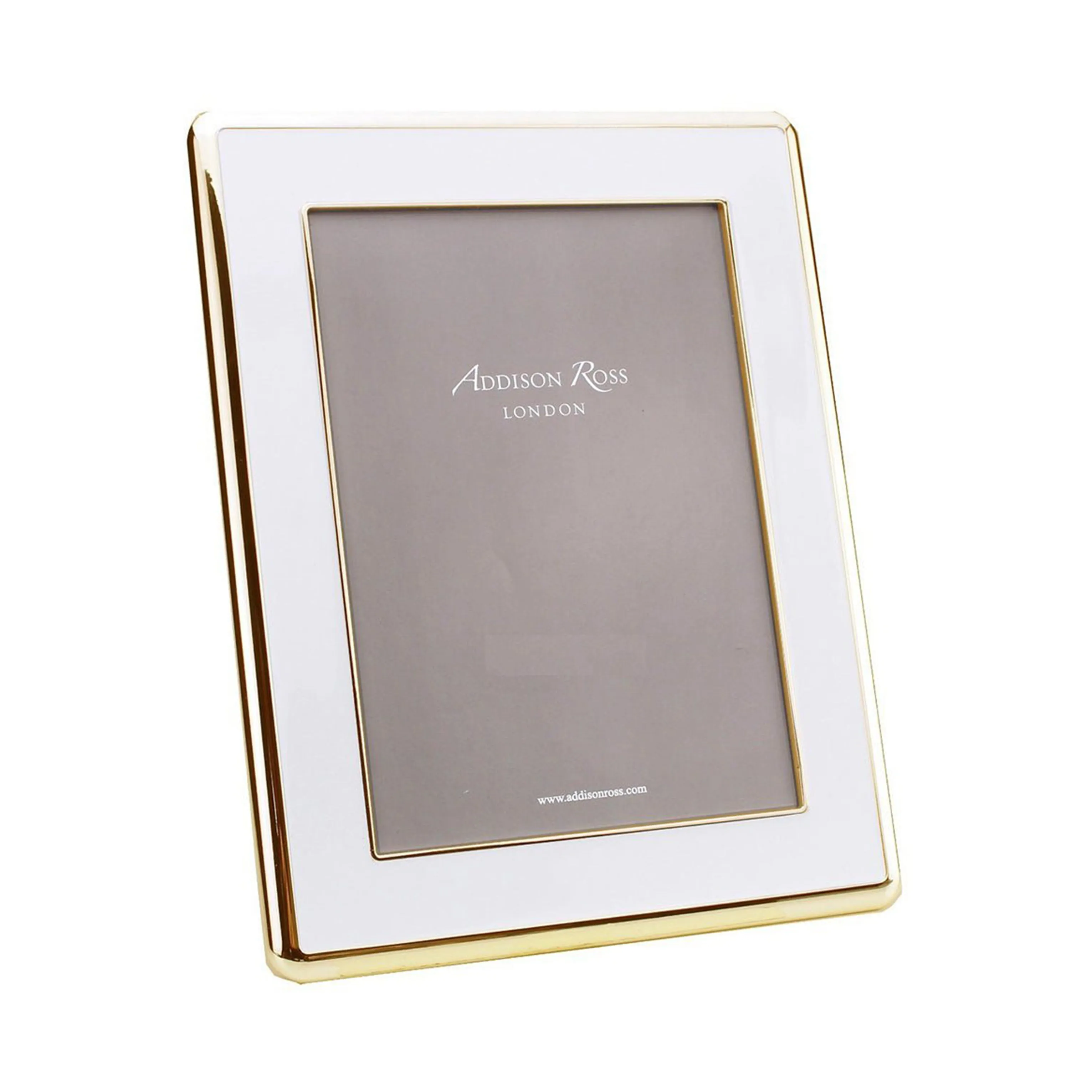 White Enamel & Gold Curve Photo Frame - White, Enamel product